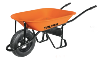 Carretilla 4.5 ft3 Neumática, bastidor tubular, Truper