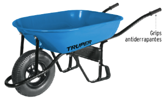 Carretilla 5.5 ft3 Neumática, bastidor tubular, Truper