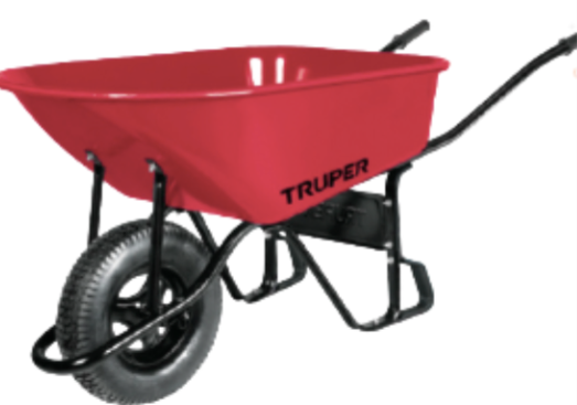 Carretilla 6 ft3 Neumática, bastidor tubular, Truper