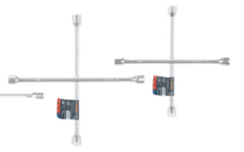 Llave de cruz 14' plegable pulida y cromada, TRUPER