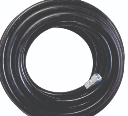 Manguera de hule 10 m, conexión hembra de 1/4", presión máxima 800 PSI negra