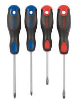 Juego de 4 desarmadores mango Comfort Grip, Pretul