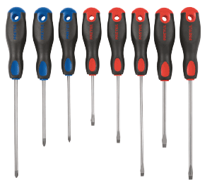 Juego de 8 desarmadores mango Comfort Grip, Pretul