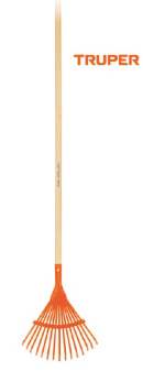 Escoba metálica para jardín, curva, 20 dientes, mango 48'