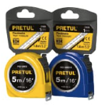 Flexómetro amarillo 5 m cinta 19 mm, en tarjeta, PRETUL