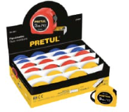 Flexómetro 3 m cinta 13 mm, display box con 24 pzas, PRETUL