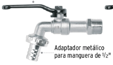 Llave de esfera, 1/2' de zinc, Pretul