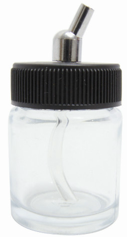 Vaso de vidrio con conector para aerógrafo de cambio rapido 20 ml