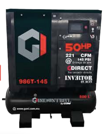 Compresor de Tipo Tornillo 50 HP 145 PSI C/TANQUE 500LT